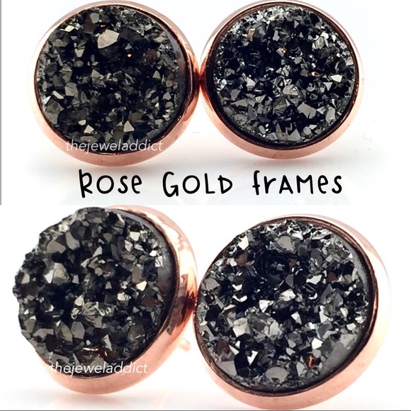 3 for 15🎀 chunky Grey Drusy style earrings - Picture 15 of 15